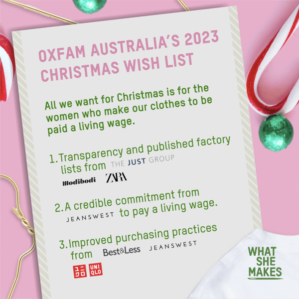 Naughty Or Nice Christmas Wish List Oxfam Australia