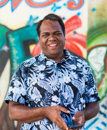 Vanuatu: Yannick is the program manager of Vanuatu Pride (VPride). Oxfam acknowledges the support of the Australian Government through the Australian NGO Cooperation Program (ANCP). Photo: Arlene Bax/Oxfam