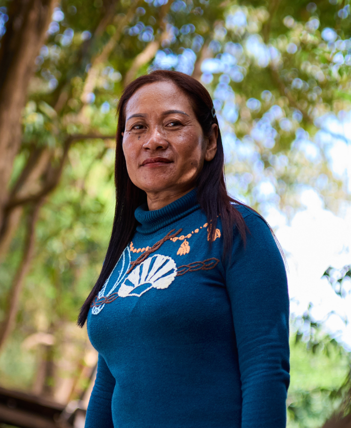 Cambodia: Siphon is a community activist who was trained and coached by 3SPN to advocate for community issues with the local authorities. She is a leader in her community and a part of the local fisheries network. Photo: Patrick Moran/Oxfam