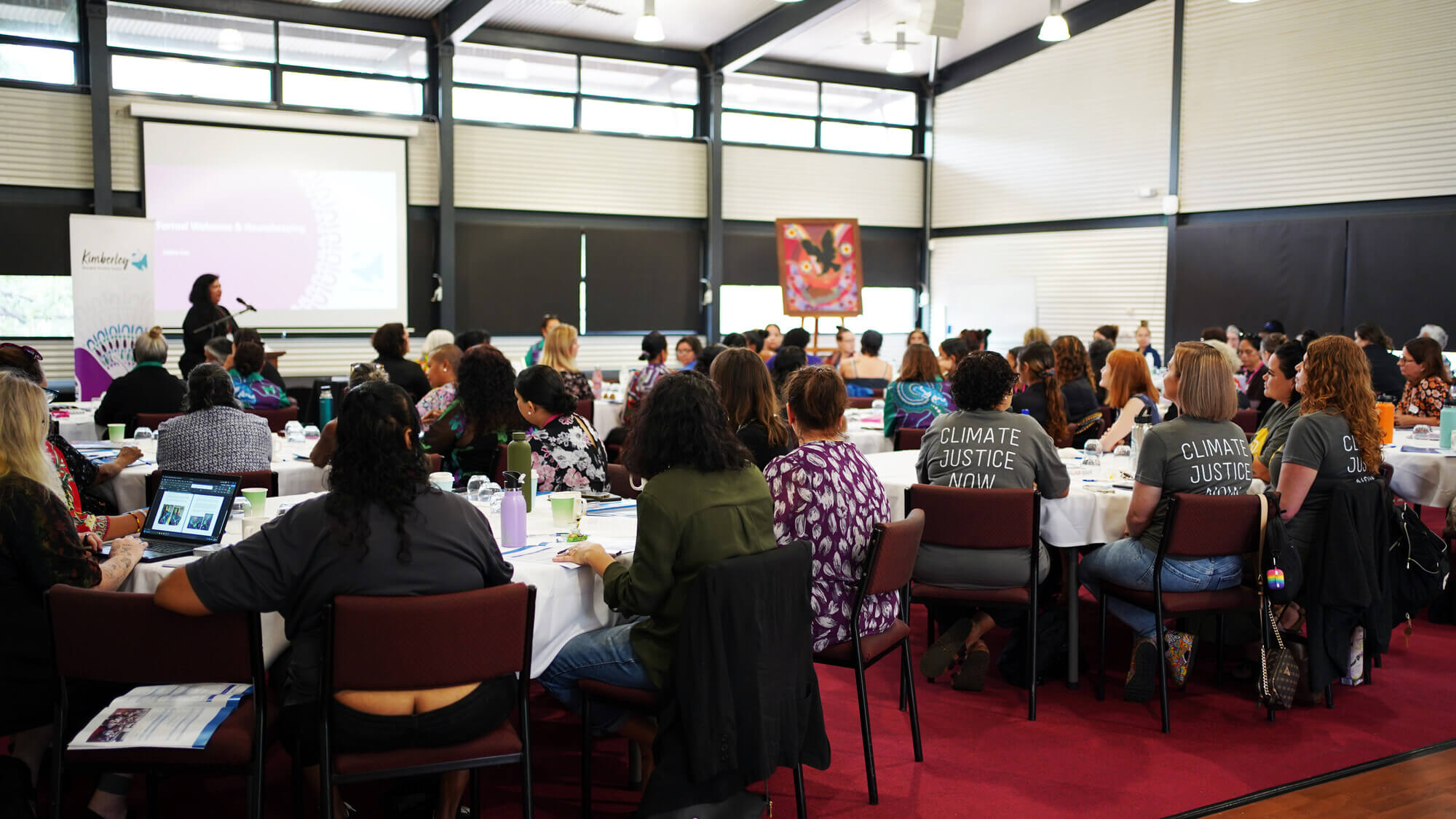 Broome: The Kimberley Aboriginal Women's Council (KAWC) Roundtable, led my Janine Dureau, took place November 2023. Over 80 women from across the Kimberley and WA participated. Photo: Aimee Han/Oxfam