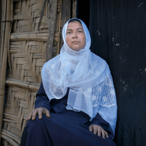 Cox's Bazar, Bangladesh: Dil and her family fled conflict in their home country of Myanmar seven years ago, and now live in a refugee camp in Cox's Bazar, Bangladesh. She fears for the safety of her four children, and struggles with accessing enough water for her family. Photo:Fabeha Monir/Oxfam. Oxfam acknowledges the support of the Australian Government through the Australian Humanitarian Partnership (AHP).